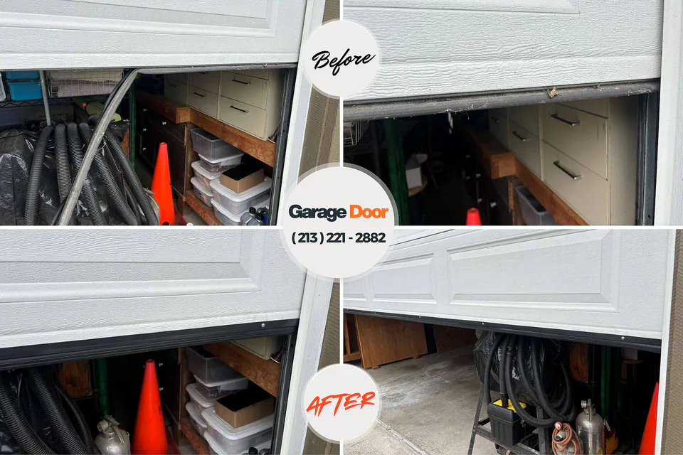 Before and after: garage door repair Farmers Loop, AK